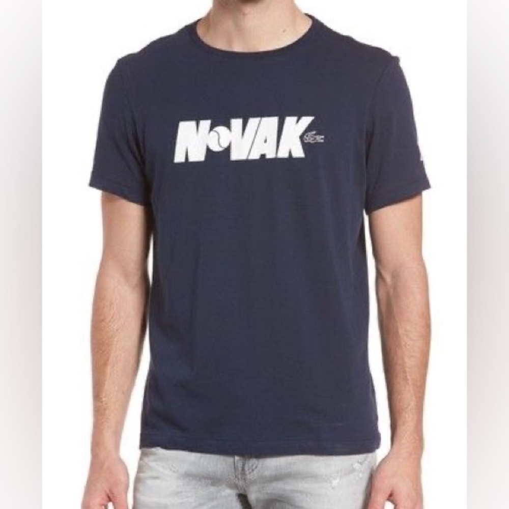 LACOSTE Men's Novak Djokovic Ultra Dry Graphic-Print T-Shirt Size Large